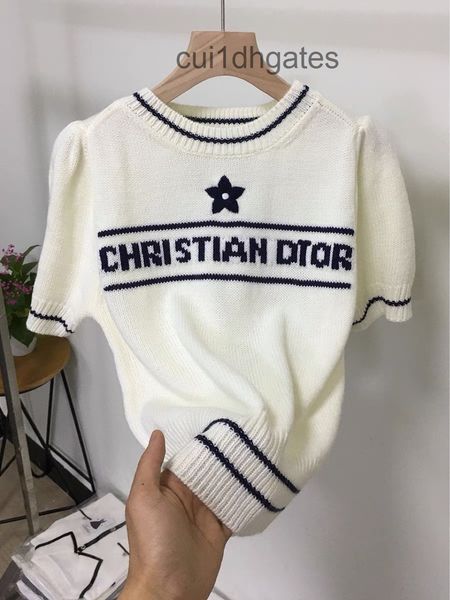 2022 designer di or t shirt and tees dress pure original d family mao xiaotong star same lucky letter jacquard short sleeved sweater women&#, White
2022 designer di or t shirt and tees dress pure original d family mao xiaotong star same lucky letter jacquard short sleeved sweater women&#, White
