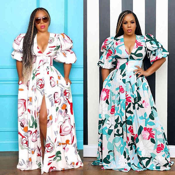 casual dresses 2022 spring and summer women's v-neck waist closing print bubble sleeve split dress long skirt 2nvb, Black;gray
casual dresses 2022 spring and summer women's v-neck waist closing print bubble sleeve split dress long skirt 2nvb, Black;gray