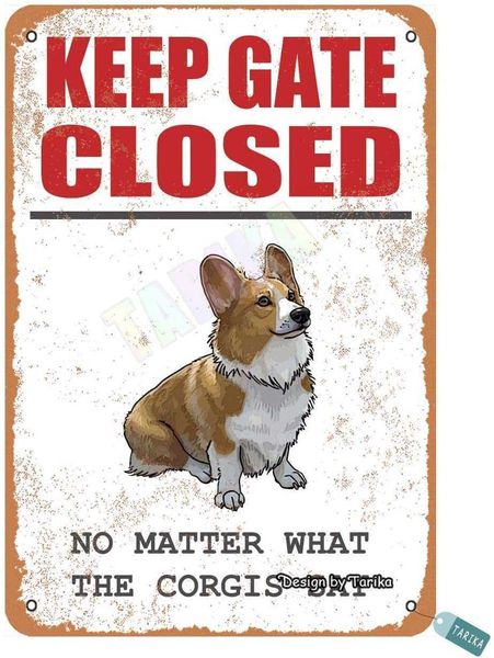 keep gate closed, no matter what the corgis say for home, yard, farm, outdoor, street metal vintage tin sign wall decoration 12x8 inches
keep gate closed, no matter what the corgis say for home, yard, farm, outdoor, street metal vintage tin sign wall decoration 12x8 inches