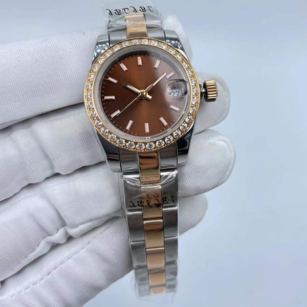 26mm women's watch ladies automatic mechanical watches womens stainless steel folding buckle sport waterproof fashion wristwatch women, Slivery;brown
26mm women's watch ladies automatic mechanical watches womens stainless steel folding buckle sport waterproof fashion wristwatch women, Slivery;brown