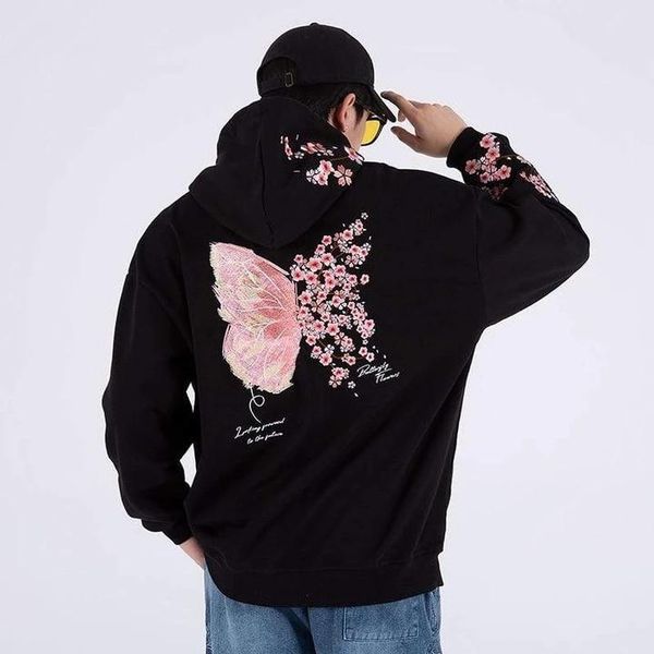 men's hoodies & sweatshirts butterfly blossom hoodie, Black
men's hoodies & sweatshirts butterfly blossom hoodie, Black
