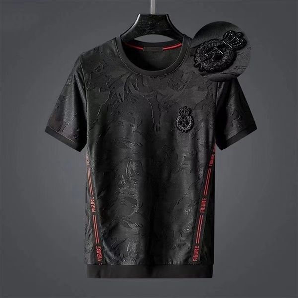 luxury fashion brand men's short sleeve t shirt personalized jacquard embroidery plus half sleeve men's bottoming shirt 220328, White;black
luxury fashion brand men's short sleeve t shirt personalized jacquard embroidery plus half sleeve men's bottoming shirt 220328, White;black