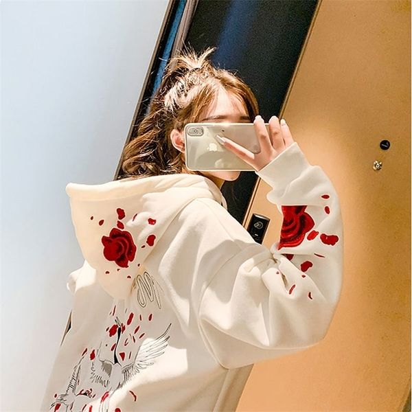 korean student loose plus velvet sweatshirt women lazy style autumn and winter hooded thick coat 201203, Black
korean student loose plus velvet sweatshirt women lazy style autumn and winter hooded thick coat 201203, Black