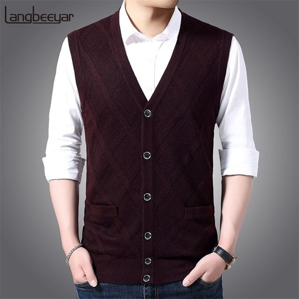 6% wool fashion sleeveless sweater for mens cardigan v neck slim fit jumpers knitwear warm autumn vest casual clothing male 201125, White;black
6% wool fashion sleeveless sweater for mens cardigan v neck slim fit jumpers knitwear warm autumn vest casual clothing male 201125, White;black