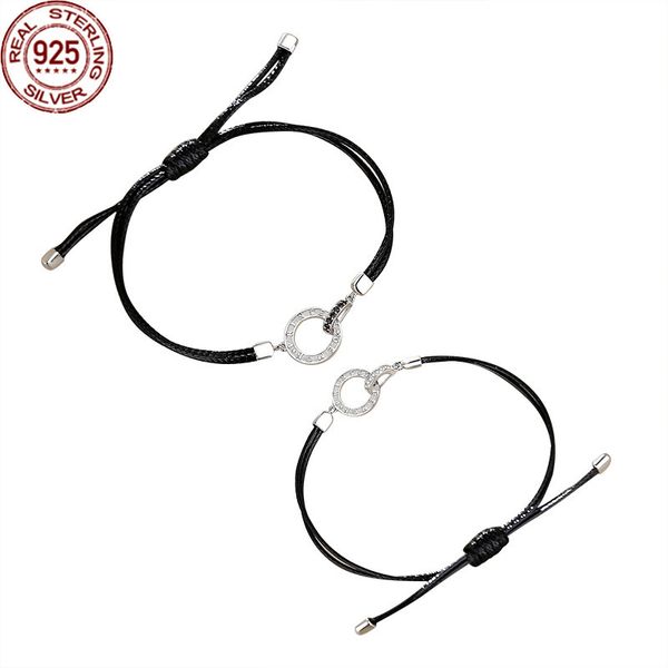 new double ring lovers' hand rope niche simple design geometric letter charm bracelet sterling silver men's and women's versa, Golden;silver
new double ring lovers' hand rope niche simple design geometric letter charm bracelet sterling silver men's and women's versa, Golden;silver