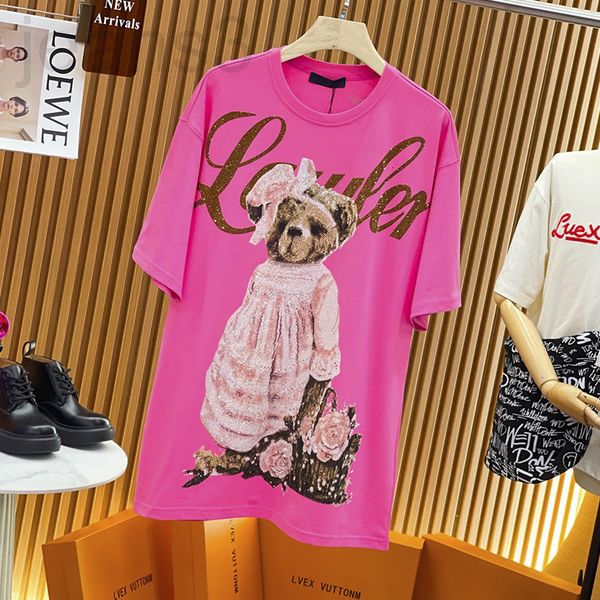 women's t-shirt designer heavy industry diamond t-shirt women's fashion inlaid short sleeve summer 22ss new lower garment missing, White
women's t-shirt designer heavy industry diamond t-shirt women's fashion inlaid short sleeve summer 22ss new lower garment missing, White