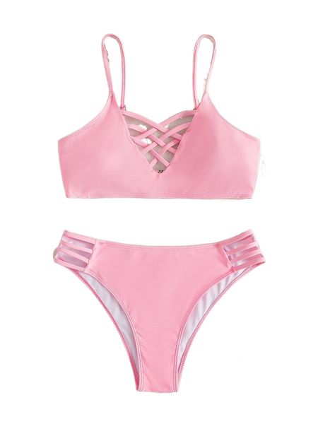 plain cross bikini swimsuit c452#, White;black
plain cross bikini swimsuit c452#, White;black