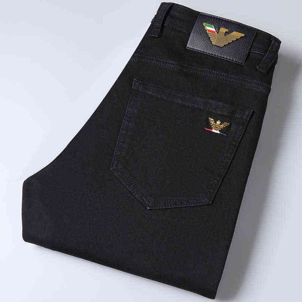 and autumn winter men's jeans youth korean version slim fit elastic small feet cotton black pants, Blue
and autumn winter men's jeans youth korean version slim fit elastic small feet cotton black pants, Blue