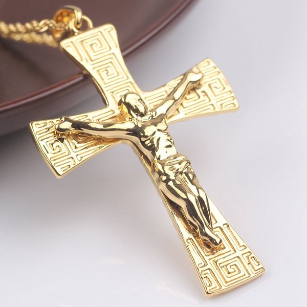 big jesus cross pendant chain for women men 18k yellow gold filled classic crucifix vintage trendy believer jewelry gift, Silver
big jesus cross pendant chain for women men 18k yellow gold filled classic crucifix vintage trendy believer jewelry gift, Silver
