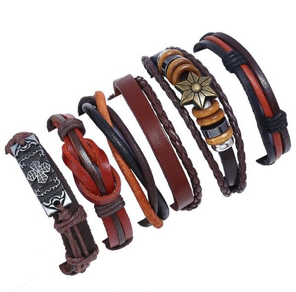 hexagonal star series men woman cowhide bracelet diy beaded strands hip hop combination suit bracelet 6styles/1set, Black
hexagonal star series men woman cowhide bracelet diy beaded strands hip hop combination suit bracelet 6styles/1set, Black