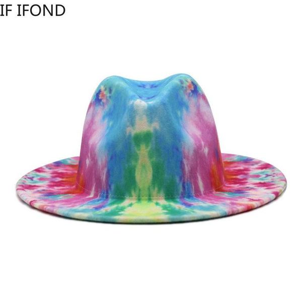 2021 spring fashion multicolor tie-dye wide brim wool felt fedora hat 12 colors party formal hat the latest technology243s, Blue;gray
2021 spring fashion multicolor tie-dye wide brim wool felt fedora hat 12 colors party formal hat the latest technology243s, Blue;gray