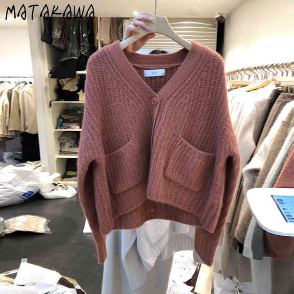 solid loose woman sweater coat longsleeved vneck knitted cardigan womens outer wear autumn pull femme hiver 210506, White
solid loose woman sweater coat longsleeved vneck knitted cardigan womens outer wear autumn pull femme hiver 210506, White