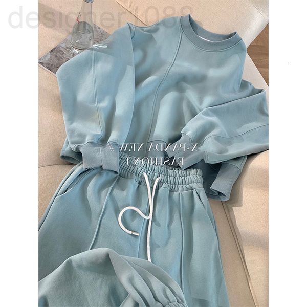two piece dress designer sports suit women's spring and autumn korean version new loose design sense casual sweater lace up foot guard, White
two piece dress designer sports suit women's spring and autumn korean version new loose design sense casual sweater lace up foot guard, White