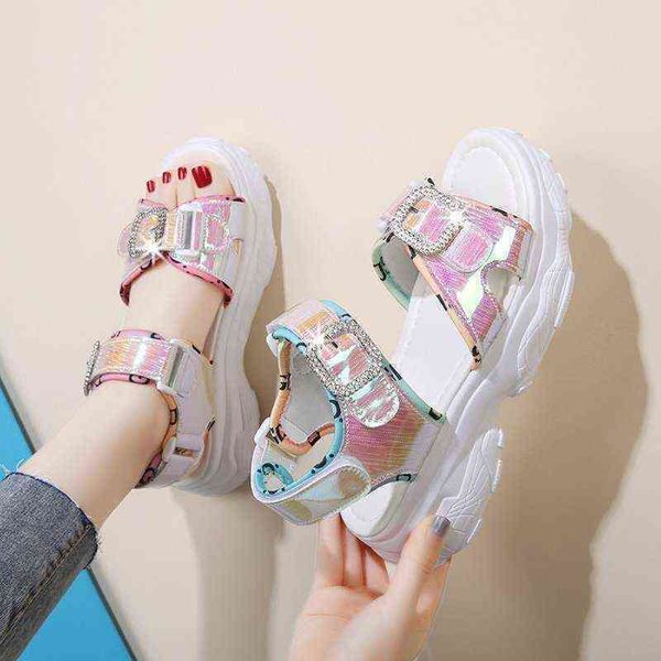 sandals women korean version sport platform sandals luxury rhinestones buckle high heels 220311, Black
sandals women korean version sport platform sandals luxury rhinestones buckle high heels 220311, Black