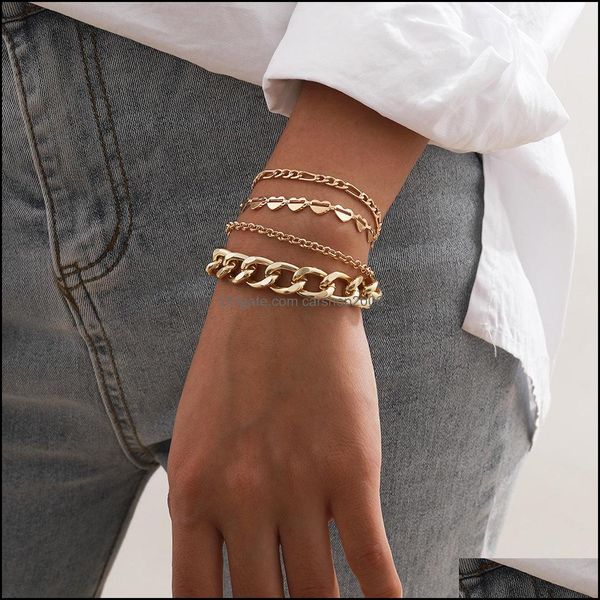 link chain bracelets jewelry vintage gold color set cuban chains charm bracelet for women fashion gift homme drop delivery 2021 ktg8s, Black
link chain bracelets jewelry vintage gold color set cuban chains charm bracelet for women fashion gift homme drop delivery 2021 ktg8s, Black