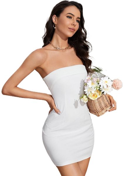 solid bodycon tube dress a8xe#, Black;gray