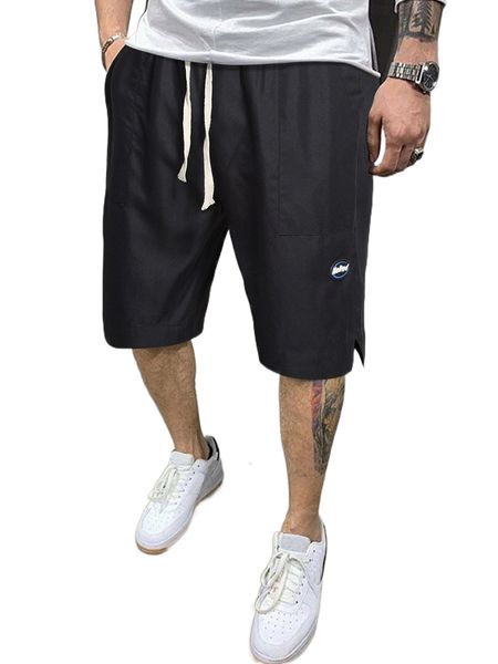 men letter patched drawstring waist shorts 51ir#, White;black
men letter patched drawstring waist shorts 51ir#, White;black