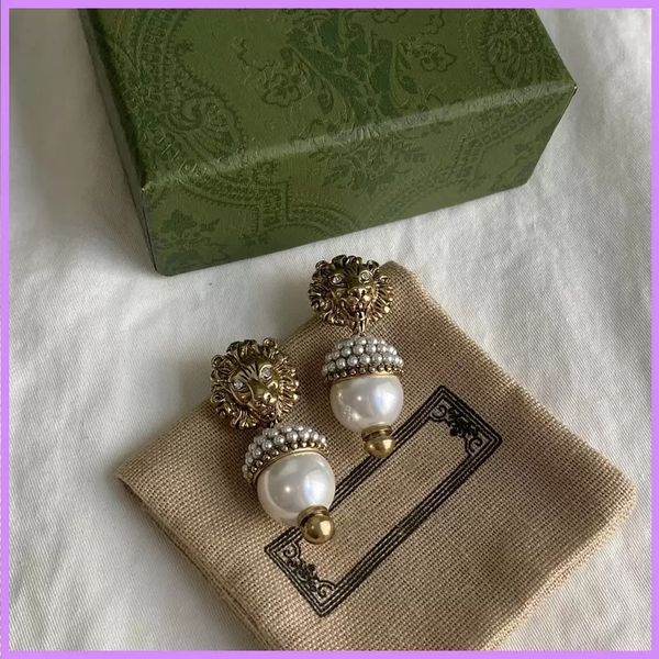 street fashion women earrings luxury designer jewelry pearl lion earring ladies ear studs retro designers, Golden;silver
street fashion women earrings luxury designer jewelry pearl lion earring ladies ear studs retro designers, Golden;silver