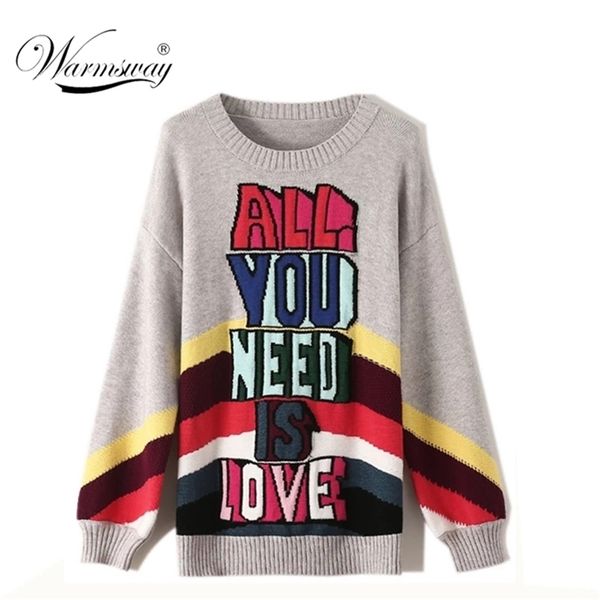 knitwear pullover women's autumn and winter jackets rainbow striped letters jacquard loose long sleeve fashion sweater c-043 201224, White;black
knitwear pullover women's autumn and winter jackets rainbow striped letters jacquard loose long sleeve fashion sweater c-043 201224, White;black