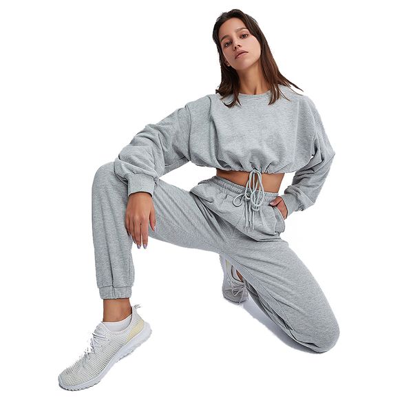 women's tracksuits wholesale hooded woman workout crop hoodie plain sweat pant two-pieces sweat sets, Gray
women's tracksuits wholesale hooded woman workout crop hoodie plain sweat pant two-pieces sweat sets, Gray