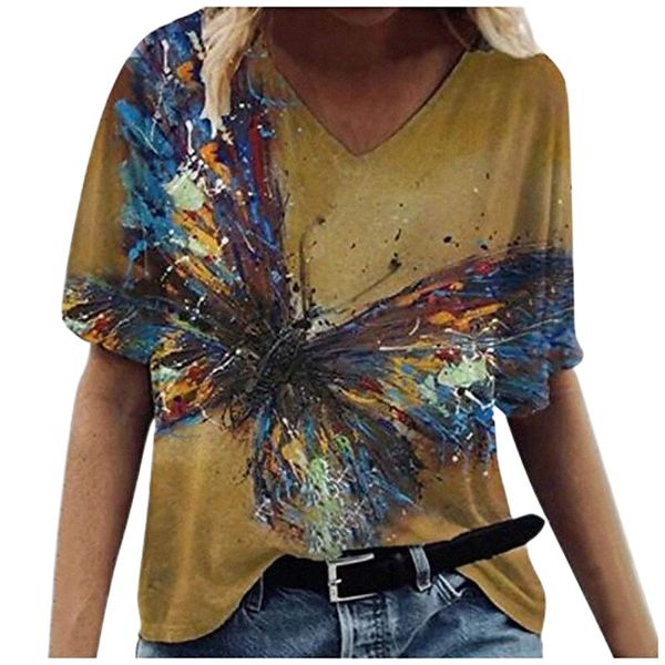 ffenyan womens 3d butterfles printed tie dye tshirt short sleeve graphic crewneck cute tees casual shirts butterfl lover gift brown 17gu#, White
ffenyan womens 3d butterfles printed tie dye tshirt short sleeve graphic crewneck cute tees casual shirts butterfl lover gift brown 17gu#, White
