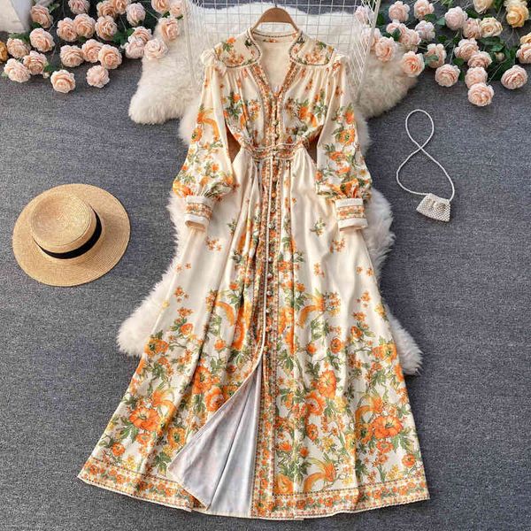 casual dresses court style printed long sleeve waist closing slim v-neck dress feeling single breasted large hem grs8, Black;gray
casual dresses court style printed long sleeve waist closing slim v-neck dress feeling single breasted large hem grs8, Black;gray