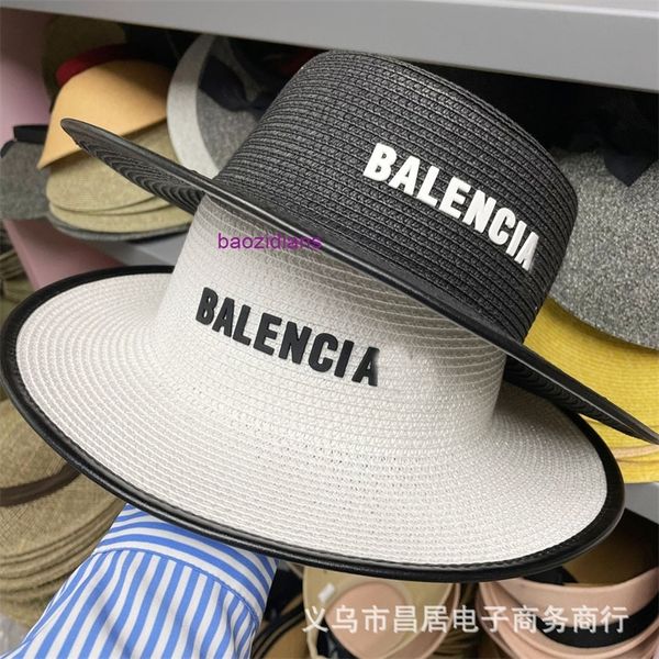 balencaigass designers hat baseball s caps korean version of paris flat edge straw women's sun protection and shade beach travel, Blue;gray 
balencaigass designers hat baseball s caps korean version of paris flat edge straw women's sun protection and shade beach travel, Blue;gray