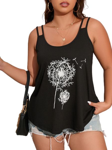 plus dandelion print double strap u1yy#, Black
plus dandelion print double strap u1yy#, Black