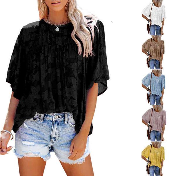 women's t-shirt 2022 summer women's 5-sleeve lace shirt loose round neck pullover r9ms, White
women's t-shirt 2022 summer women's 5-sleeve lace shirt loose round neck pullover r9ms, White