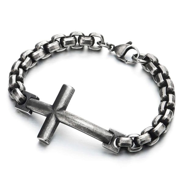 charm bracelets mens womens stainless steel tal sideway lateral cross link ch amkrx, Golden;silver
charm bracelets mens womens stainless steel tal sideway lateral cross link ch amkrx, Golden;silver