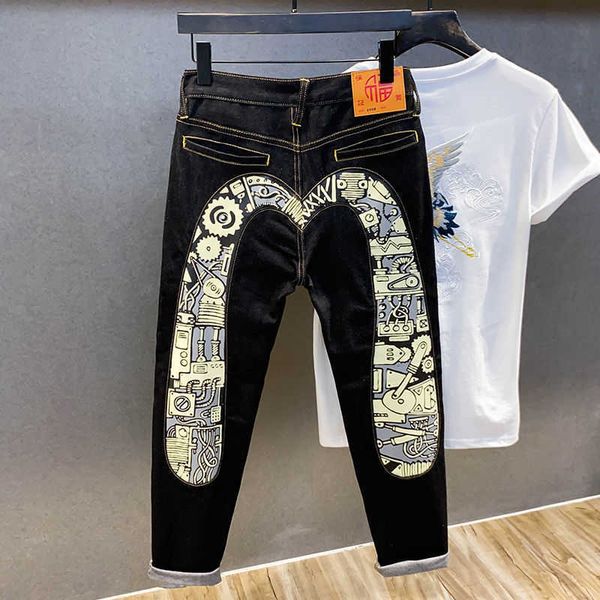 luxury designer for men summer thin fashion baofushen jeans men's fashion brand big mechanical leg printing elastic loose straight pa, Blue
luxury designer for men summer thin fashion baofushen jeans men's fashion brand big mechanical leg printing elastic loose straight pa, Blue