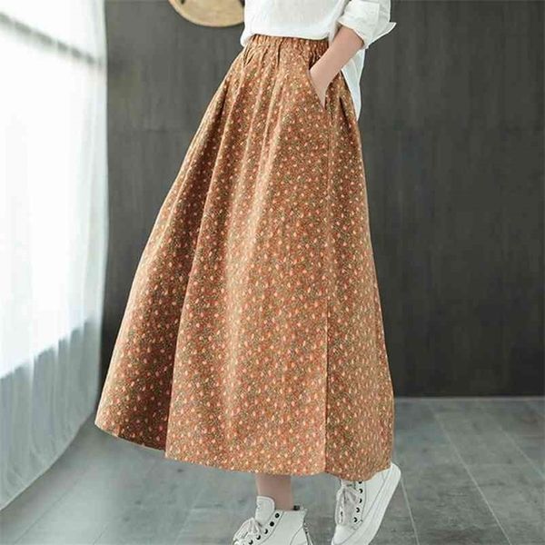 johnature autumn winter new cotton retro print pockets elastic waist half skirt loose leisure allmatch women fashion skirt 210325, Black
johnature autumn winter new cotton retro print pockets elastic waist half skirt loose leisure allmatch women fashion skirt 210325, Black