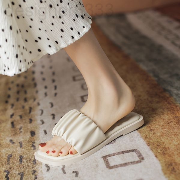 slippers summer ladies personality pleated flat bottom all-match outer wear soft one word sandals cep5, Black
slippers summer ladies personality pleated flat bottom all-match outer wear soft one word sandals cep5, Black