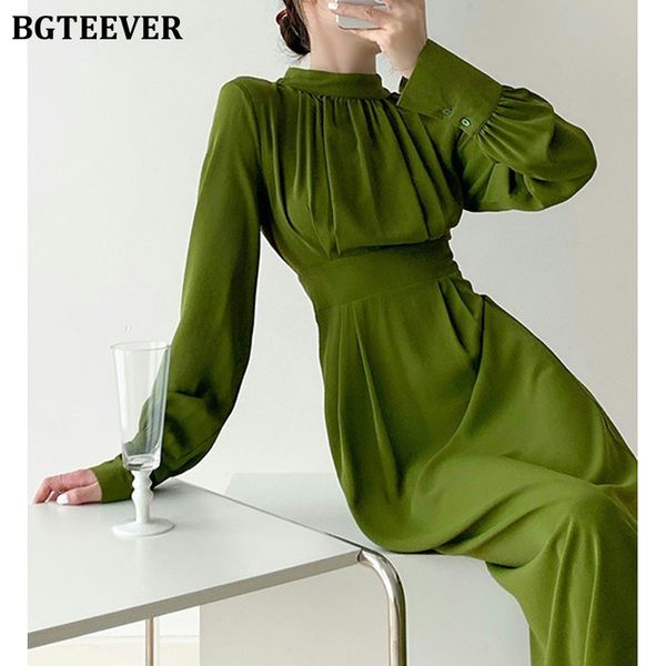 bgteever vintage stand collar women midi dress puff sleeve slim high waist female dress elegant spring ladies vestidos 2022, Black;gray
bgteever vintage stand collar women midi dress puff sleeve slim high waist female dress elegant spring ladies vestidos 2022, Black;gray
