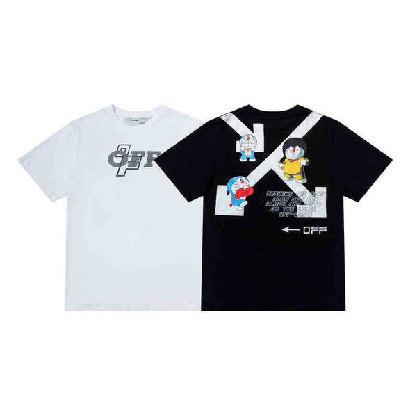 2022 fashion trend off cartoon doraemon arrow print men's and women's short sleeve loose casual couple's t-shirt, White;black
2022 fashion trend off cartoon doraemon arrow print men's and women's short sleeve loose casual couple's t-shirt, White;black