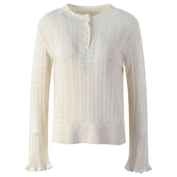 women's knits tees autumn and winter round neck hollow button decorative sweater long sleeve pullover women's wear ylom, White
women's knits tees autumn and winter round neck hollow button decorative sweater long sleeve pullover women's wear ylom, White