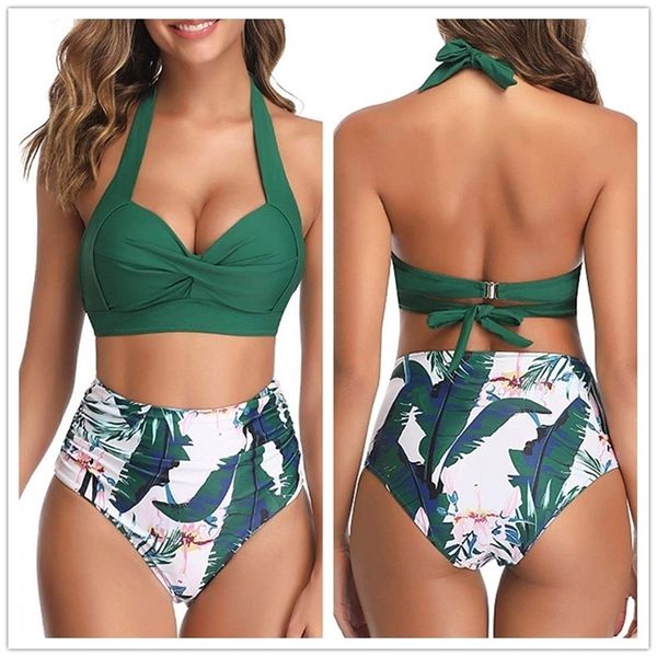 high waist bikini florial print tankini halter set polka dot female swimwear 2 piece bathing suit plus size xxl 220418, White;black
high waist bikini florial print tankini halter set polka dot female swimwear 2 piece bathing suit plus size xxl 220418, White;black