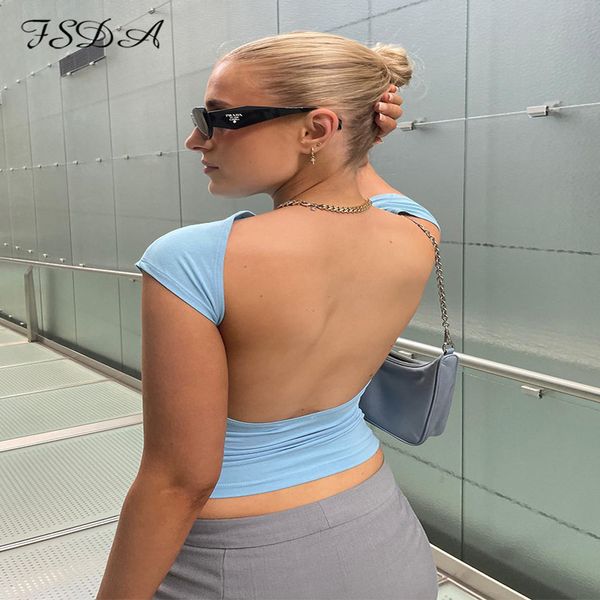 fsda backless short sleeve blue y2k crop women casual o neck summer t shirts vintage cut out 220602, White
fsda backless short sleeve blue y2k crop women casual o neck summer t shirts vintage cut out 220602, White