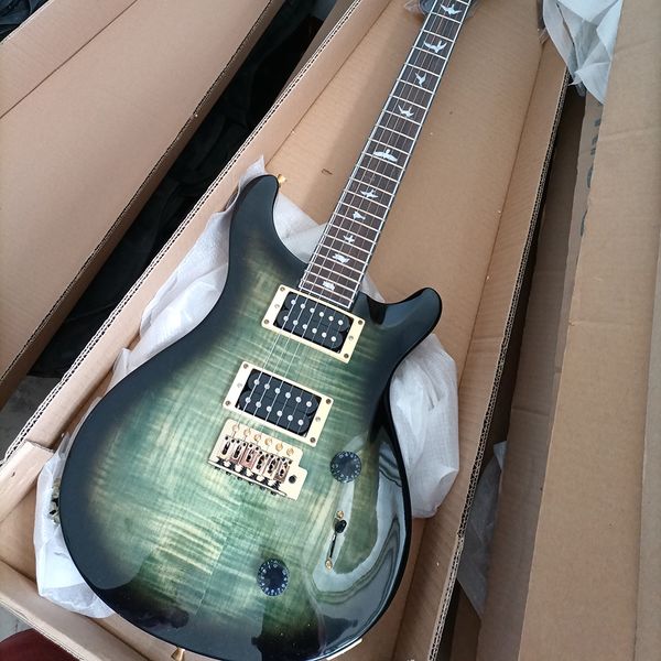 6 strings transparent black electric guitar with humbuckers pickups rosewood fretboard
6 strings transparent black electric guitar with humbuckers pickups rosewood fretboard