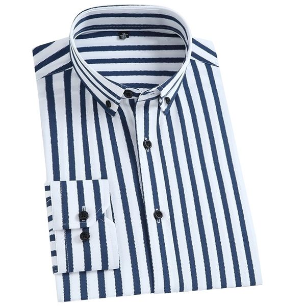 long sleeve men's striped shirts stretch fabric well fit male dress elastic comfortable pocketless casual quality 220322, White;black
long sleeve men's striped shirts stretch fabric well fit male dress elastic comfortable pocketless casual quality 220322, White;black