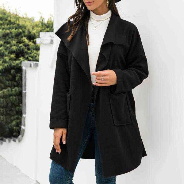 women's trench coats autumn winter loose fashion casual solid color stitching long-sleeved lapel tie pocket mid-length cardigan coat t2, Tan;black
women's trench coats autumn winter loose fashion casual solid color stitching long-sleeved lapel tie pocket mid-length cardigan coat t2, Tan;black