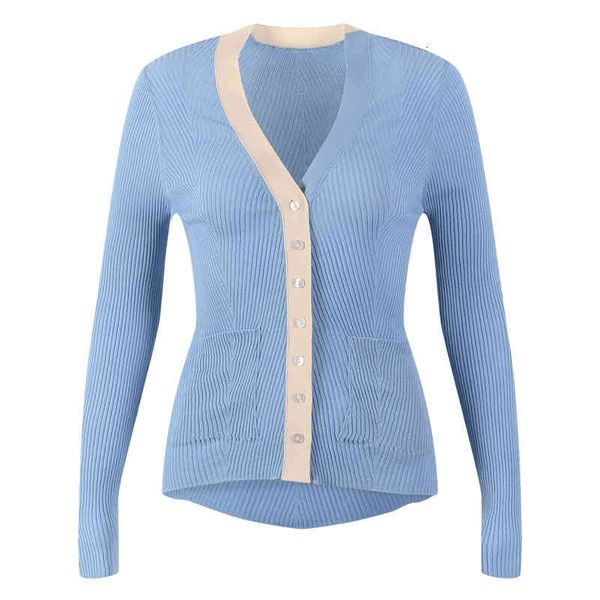 women's knits tees temperament color contrast single breasted knitted summer fashion v-neck long sleeved coat sjra, White
women's knits tees temperament color contrast single breasted knitted summer fashion v-neck long sleeved coat sjra, White
