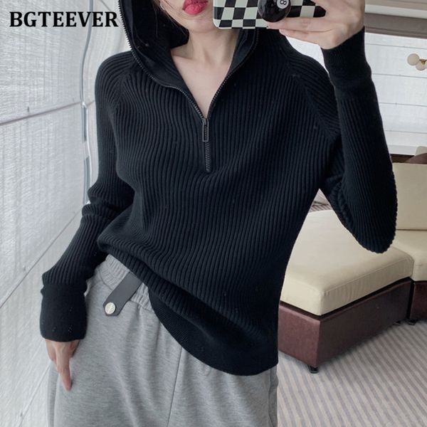 chic hooded zippers ladies knitted sweaters full sleeve loose solid female pullovers jumpers 2021 autumn winter, White;black
chic hooded zippers ladies knitted sweaters full sleeve loose solid female pullovers jumpers 2021 autumn winter, White;black