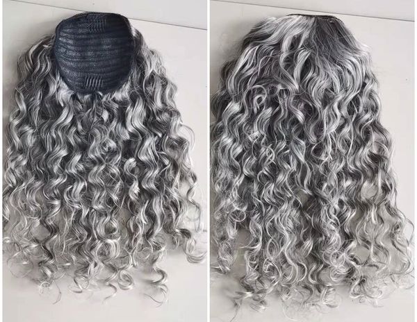 real hair grey ponytail hair extension afro gray hairpiece natural highlight salt and pepper humain hairs pony tail updo chignon 140g, Black
real hair grey ponytail hair extension afro gray hairpiece natural highlight salt and pepper humain hairs pony tail updo chignon 140g, Black