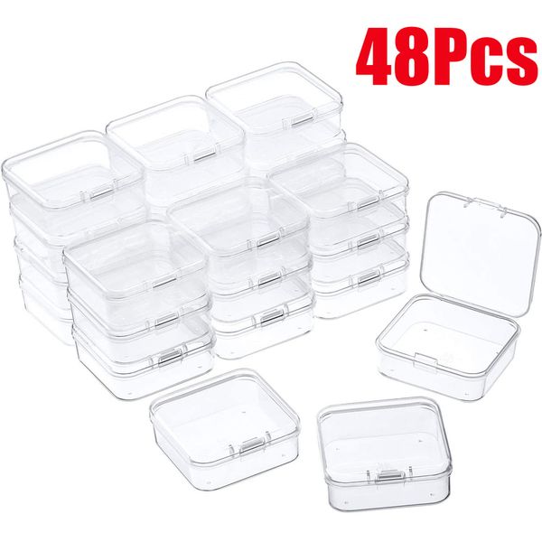 48pcs 43432cm mini clear plastic storage box containers with lids empty hinged boxes for beads diy craft jewelry making 220813, Black
48pcs 43432cm mini clear plastic storage box containers with lids empty hinged boxes for beads diy craft jewelry making 220813, Black