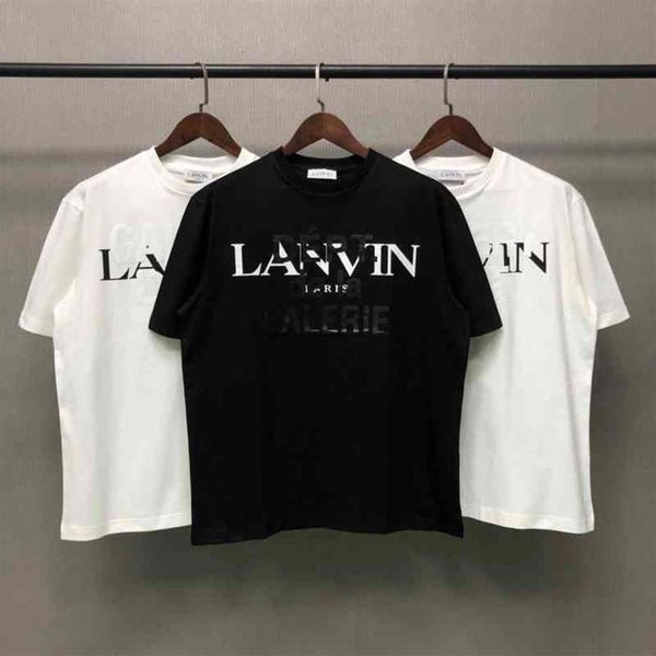 dept. x lanvin co branded basic overlap print loose men's and women's short sleeve t-shirt257q, White;black
dept. x lanvin co branded basic overlap print loose men's and women's short sleeve t-shirt257q, White;black