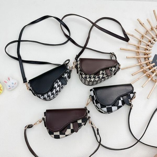children handbag autumn winter retro houndstooth case saddle bag lovely girl crossbody bags baby zero wallet, Black
children handbag autumn winter retro houndstooth case saddle bag lovely girl crossbody bags baby zero wallet, Black