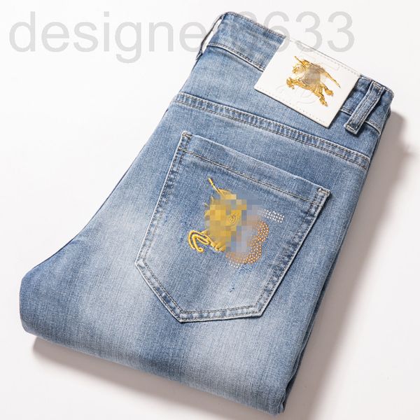 men's jeans designer spring and summer korean embroidery nostalgic small feet slim international double b brand 08v8, Blue
men's jeans designer spring and summer korean embroidery nostalgic small feet slim international double b brand 08v8, Blue