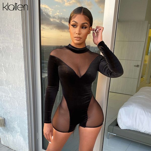 black mesh patchwork see through women playsuit 2022 spring new fashion casual skinny street clubwear romper, Black;white
black mesh patchwork see through women playsuit 2022 spring new fashion casual skinny street clubwear romper, Black;white