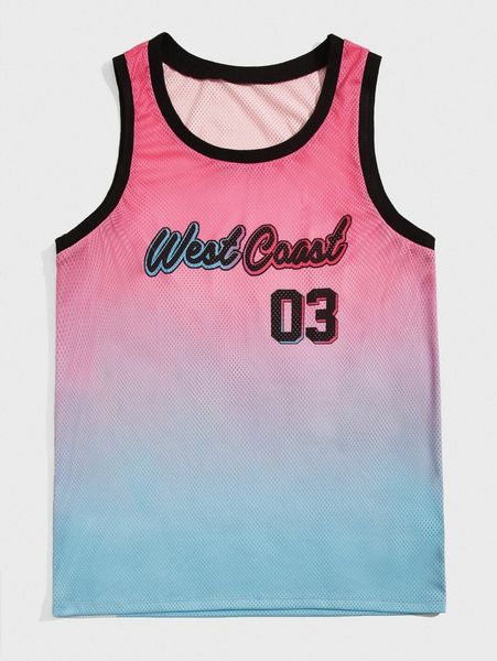 men letter graphic contrast binding ombre tank l4qx#, White;black 
men letter graphic contrast binding ombre tank l4qx#, White;black